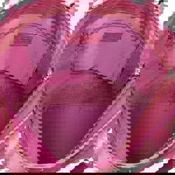 Assots London 'SIENNA' Carmine Pink Croc + Pebble Grain Unlined Leather Tote Bag