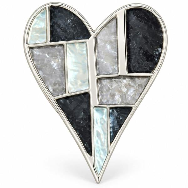 Love EMVY Stained Glass Heart Magnetic Brooch