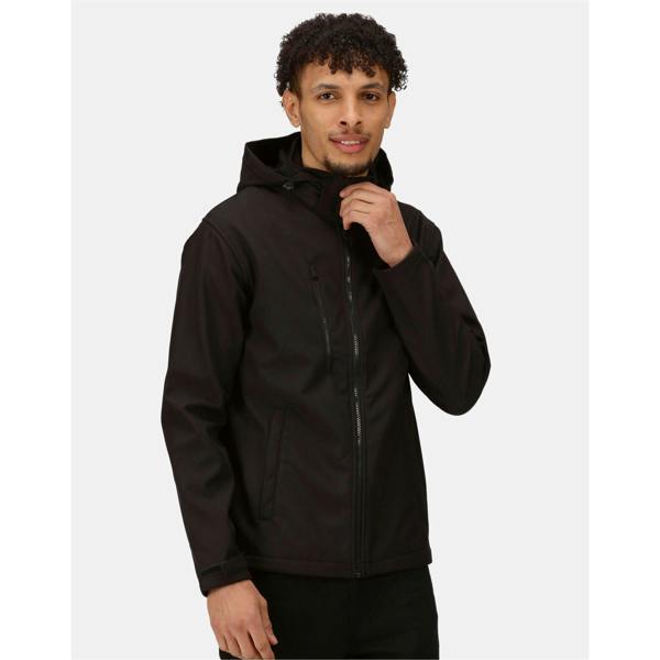 Regatta Professional Mens Venturer Softshell 3 Layer Hooded Jacket - Black - 