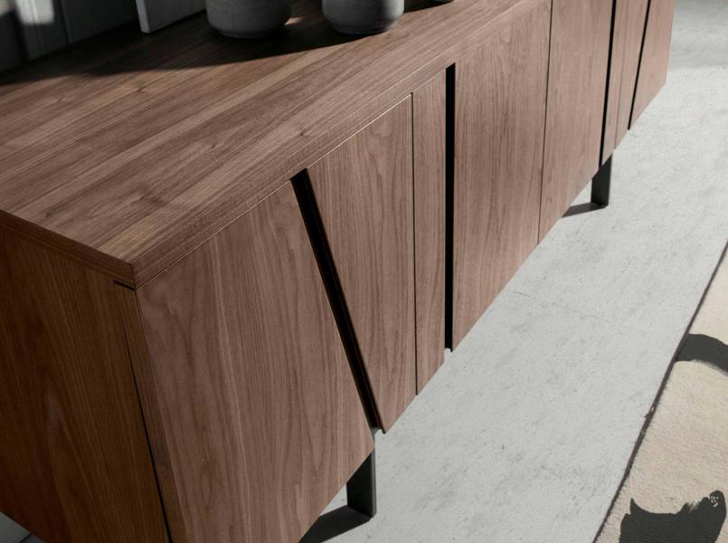 Angel Cerdá Sideboard walnut and black steel 3124