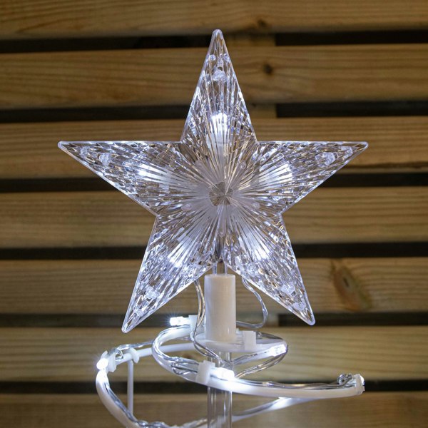 Samuel Alexander 45cm Set of 4 Light up White Spiral Christmas Tree Garden Path Lights with 100 White LEDs