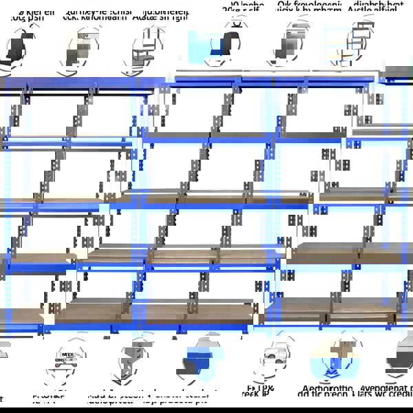 Monster Racking Q-Rax Blue Shelving Units - 90cm x 180cm x 50cm