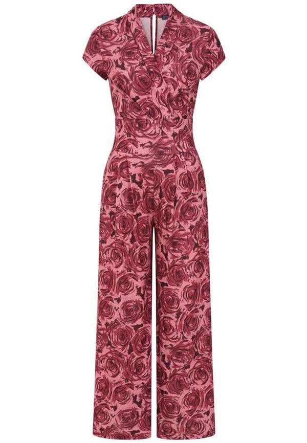 HotSquash V Neck Wide Leg Jumpsuit with Cap Sleeves