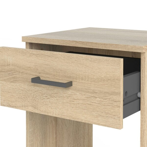 Wyld Haus Berlin Oak Effect 1 Drawer Open Shelf Bedside Table