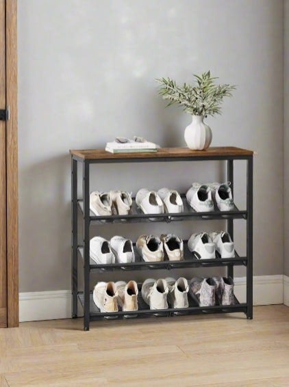 Modcraft 4-Tier Metal Shoe Rack with Adjustable Mesh Shelves
