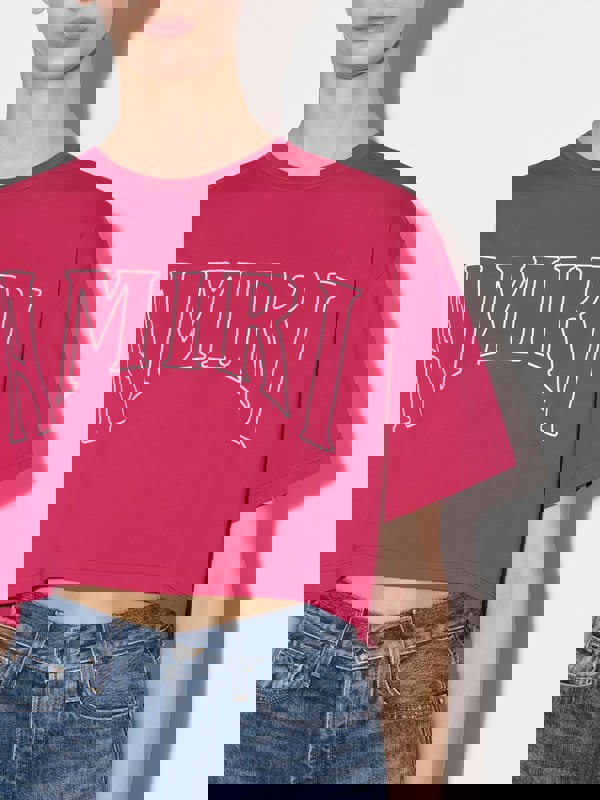 AMIRI WOMENS SUN CROPPED TEE FUCHSIA