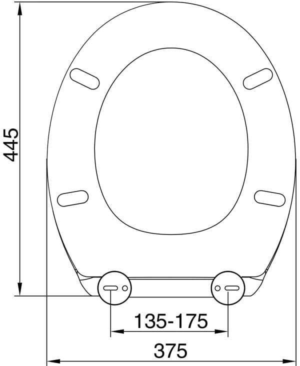 RTS Anthracite Oval Top Fix Slow Close Quick Release Toilet Seat