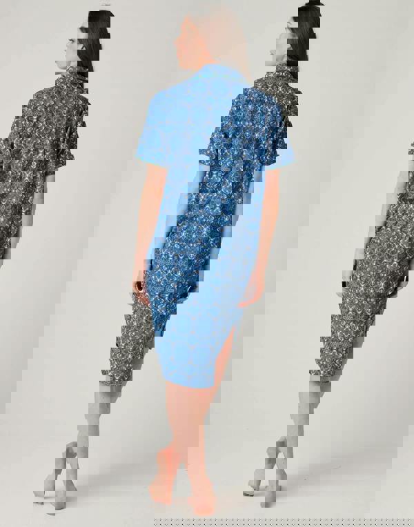 British Boxers Women's Crisp Cotton Short Sleeve Nightshirt – Marrakesh Paisley