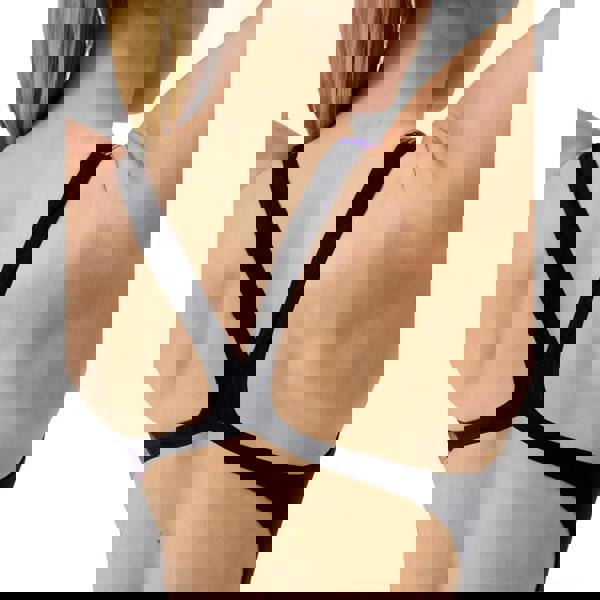 Black Speedo club training printed powerback swimsuit with crisscross back