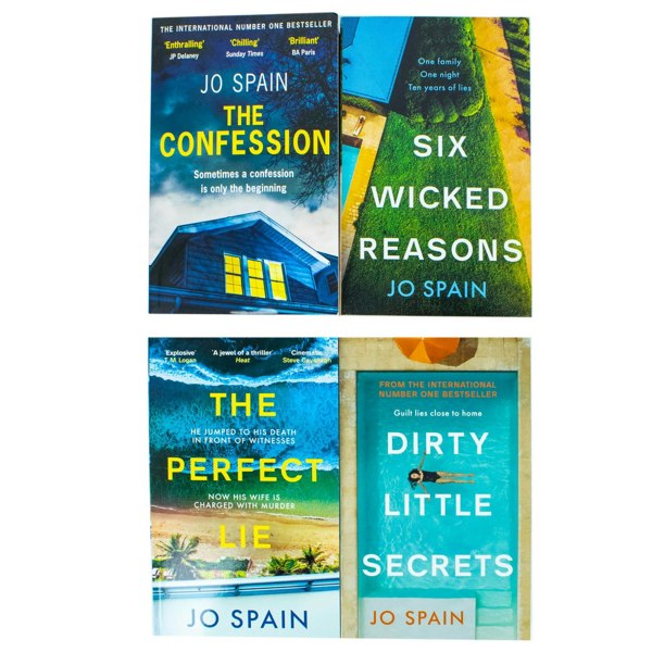 Jo Spain Series 4 Books The Confession, Six Wicked Reasons, The Perfect Lie, Dirty Little Secrets