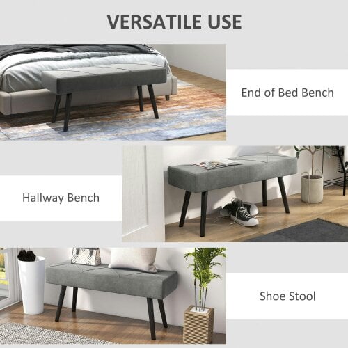 Wyld Haus Mazuka Grey End Of Bed Bench With X Frame Black Metal Legs Geometric Pattern