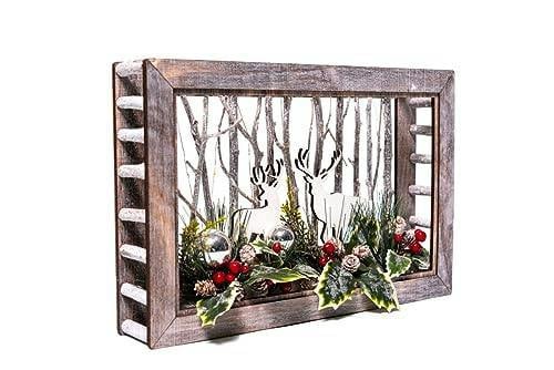 Wooden LED Reindeer Scene Table Top Christmas Decoration – Size Options Available image 4
