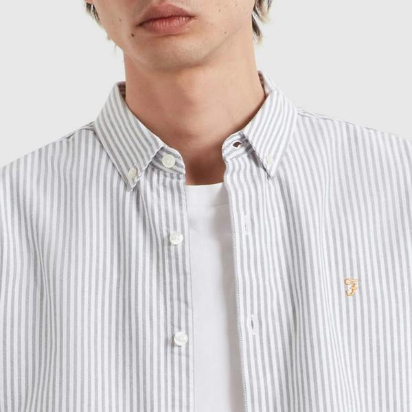 Farah Brewer Striped Oxford Shirt