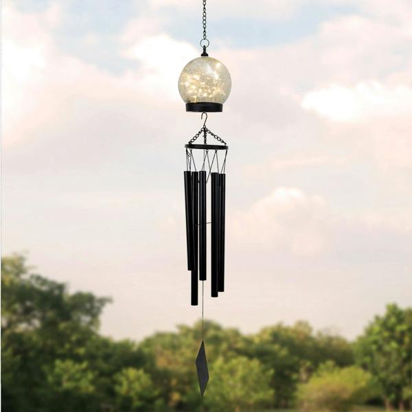 Gardenwize Solar Wind Chime – Crackle Ball LED Hanging Light