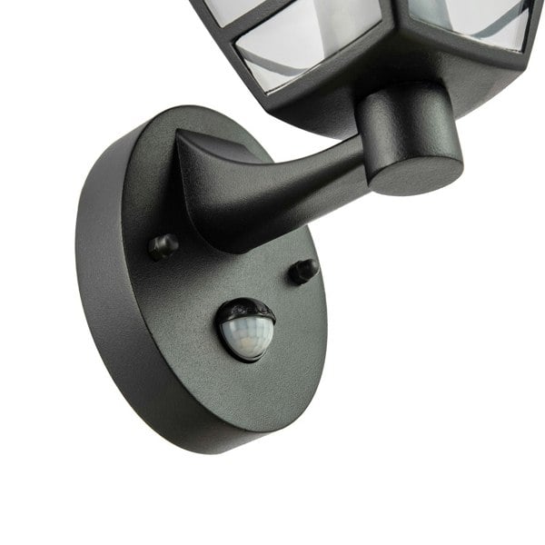 Contemporary Exterior PIR Sensor Wall Light Fitting with Curved Glass Sides Image 4