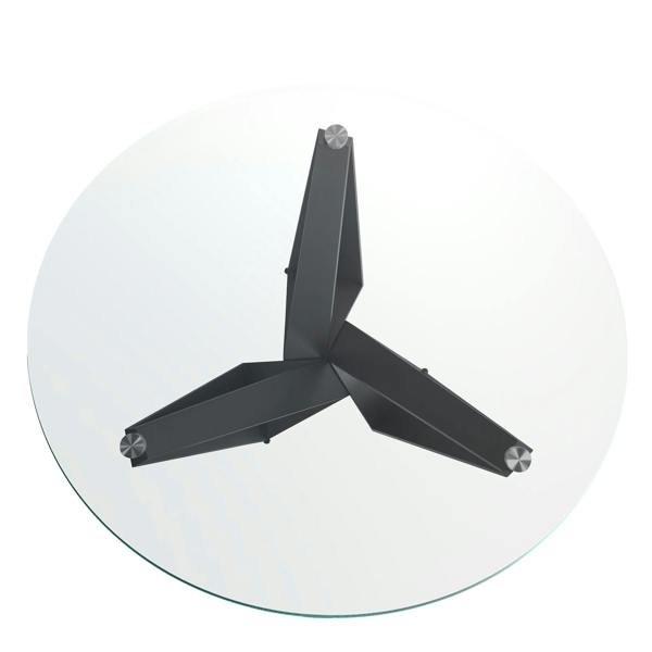 Angel Cerdá Round tempered glass and black steel dining table 1045