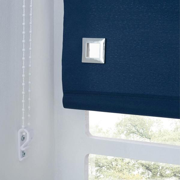A.Unique Home Trimmable Square Eyelet Roller Blind - 2FT - NAVY - 60cm(W)x170cm(L)