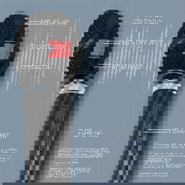 St Helens Mr Entertainer Dynamic Handheld Karaoke Microphone With Lead 600 Ohm Black