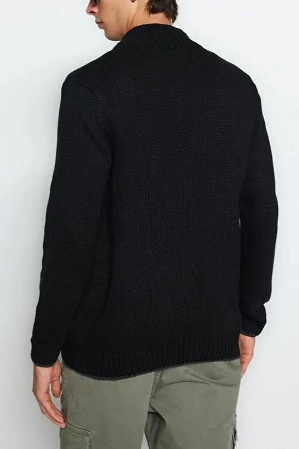 WOVCOR Slim Fit Knit Cardigan with Zipper and Pocket