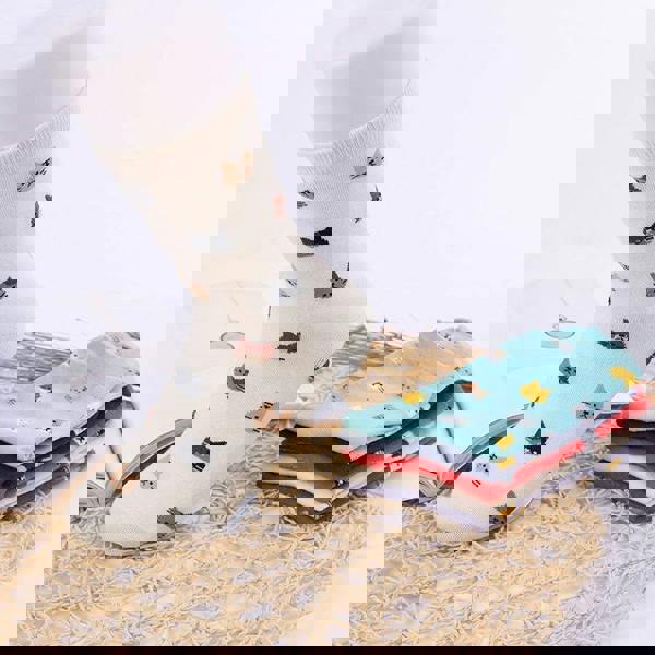 Anyfootwear 5 Pairs Grey Cat Size 5-9 Fashion Socks High Quality Office Sports Business Long Socks Cotton Solid Colors Skateboard Knitted Casual 1