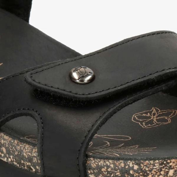 Panama Jack Sulia B2 - Women's Wedge Black Leather Platform Sandals