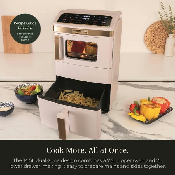 Hamilton Beach Professional DualStack 14.5L Air Fryer Oven - Stone & Brushed Brass