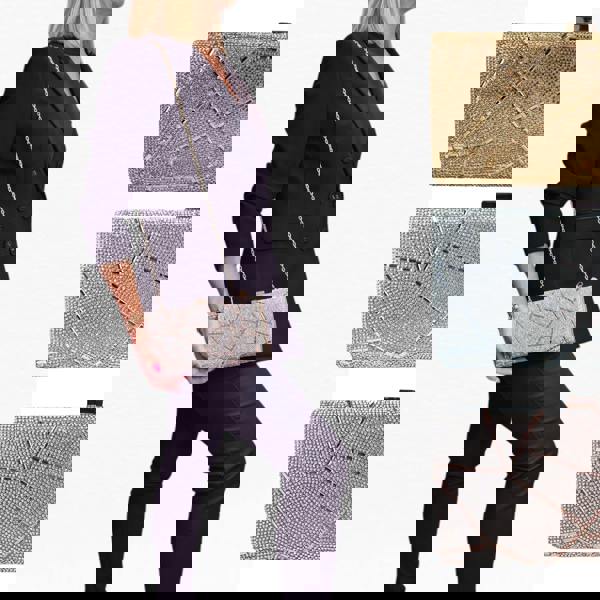 Paulo Due Abstract Diamante & Rhinestone Clutch Bag