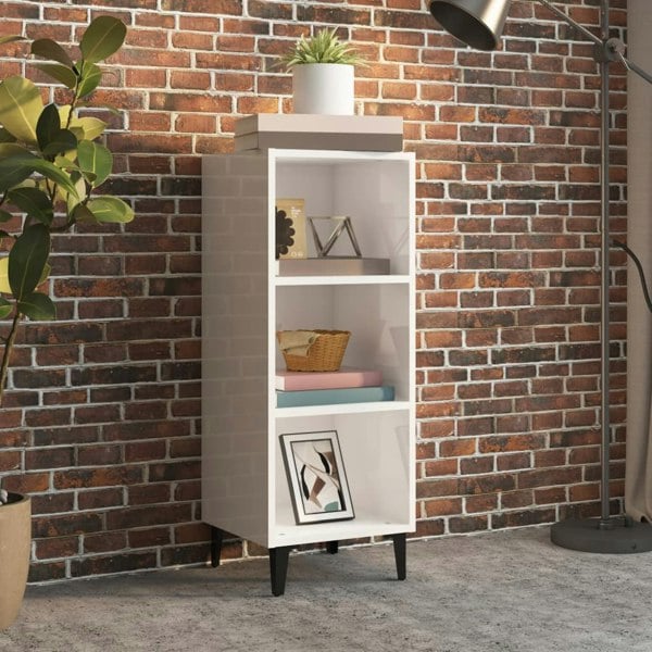 Berkfield Sideboard High Gloss White 34.5x32.5x90 cm Engineered Wood