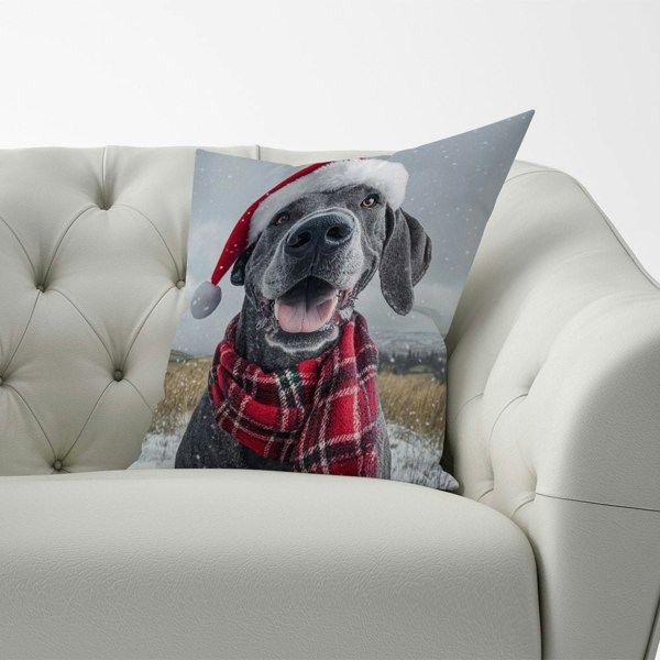 Warren Reed Christmas Great Dane Cushion