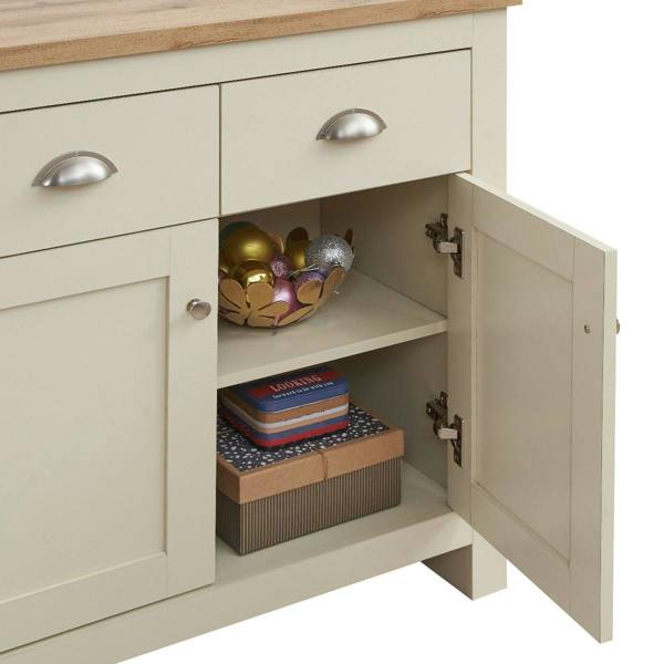 Timber Art Design Lisbon Compact 2 Door 2 Drawer Sideboard Storage Cabinet Cupboard