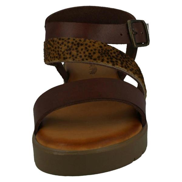 Leather Collection Ladies Leather Collection Flatform Sandals F00204