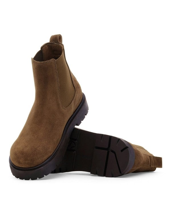 Birkenstock Highwood Slip On Mid Womens Suede Boots - Dark Tea