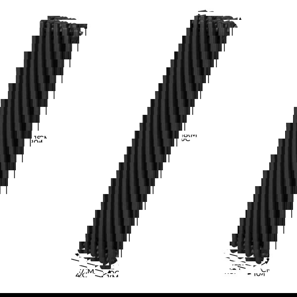 Monstershop Traditional 3 Column Radiator - 1800 x 472mm - Black