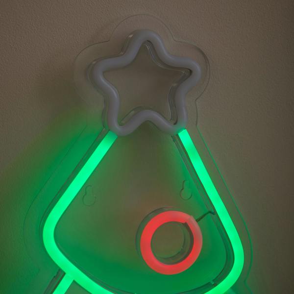 Samuel Alexander 40cm Neon-Style Christmas Tree Light Up Decoration with Multi-Coloured LEDs