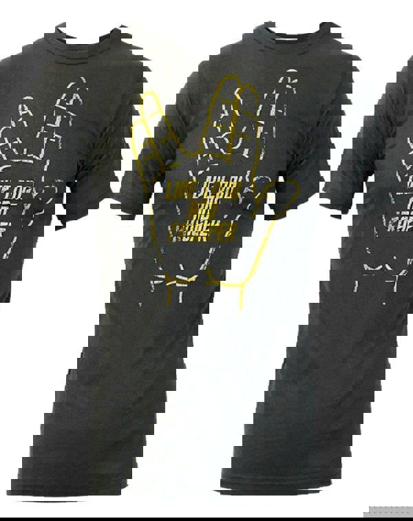 Junk Food Clothing Mens Black Vulcan Salute Graphic Print Short Sleeved T-Shirt