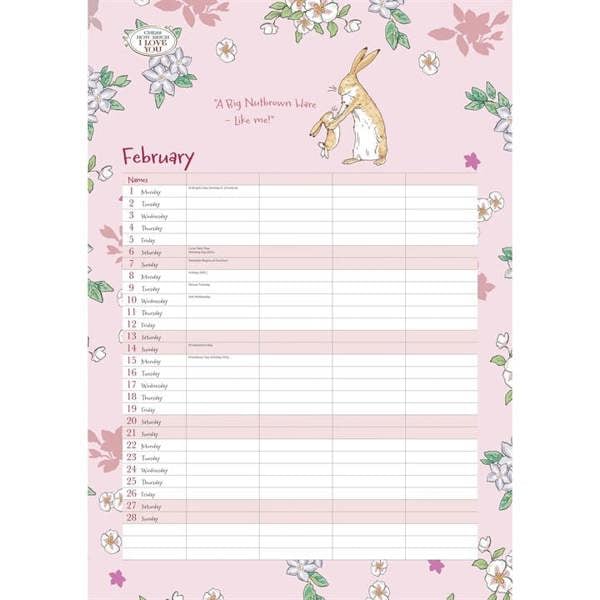 Guess How Much I Love You A3 Family Planner 2027, Family Planners, Month To View, History & Literature, Gift