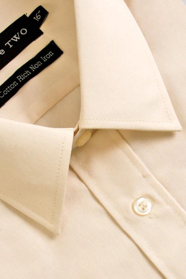 Cream Classic Easy Care Long Sleeve Shirt