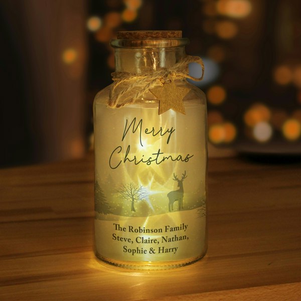 Personalised Memento Company Personalised Merry Christmas LED Glass Jar