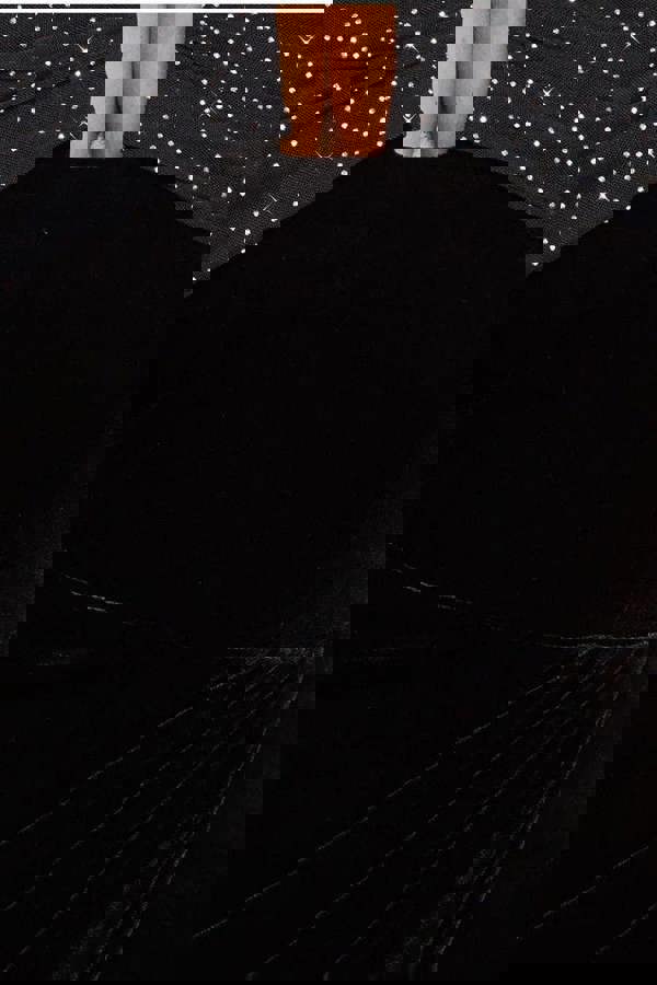 Off Shoulder Hotfix Diamante Wing Velvet Maxi Dress - Black DR4484PLUS