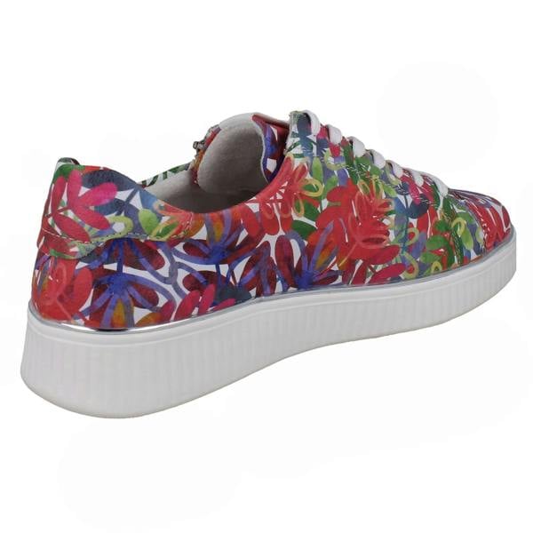 Remonte Ladies Remonte Floral Leaf Pattern Leather Trainers D2E02