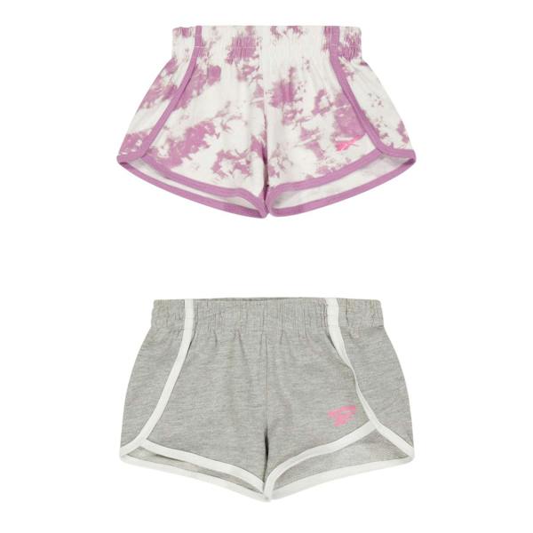 Reebok Baby Girls Jersey Tie Dye Shorts (Pack of 2) - Orchid - 