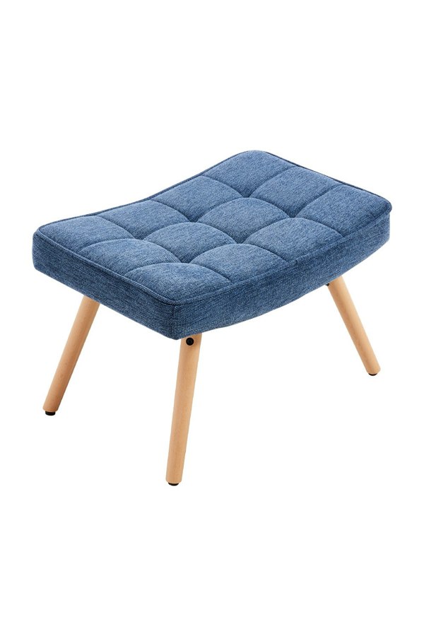 Living and Home Dark Blue Tufted Armchair with Footstool