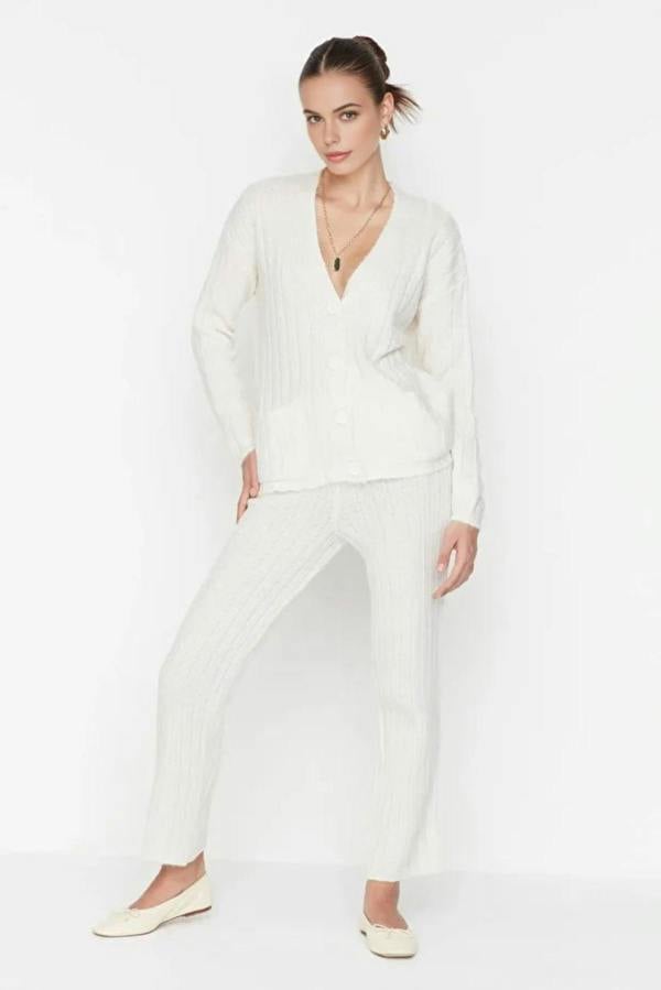 WOVCOR 2-Piece Loose Fit Soft Texture Knit Top & Pants Set