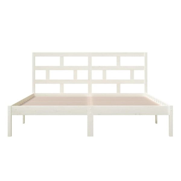 Berkfield Bed Frame White 180x200 cm Super King Size Solid Wood