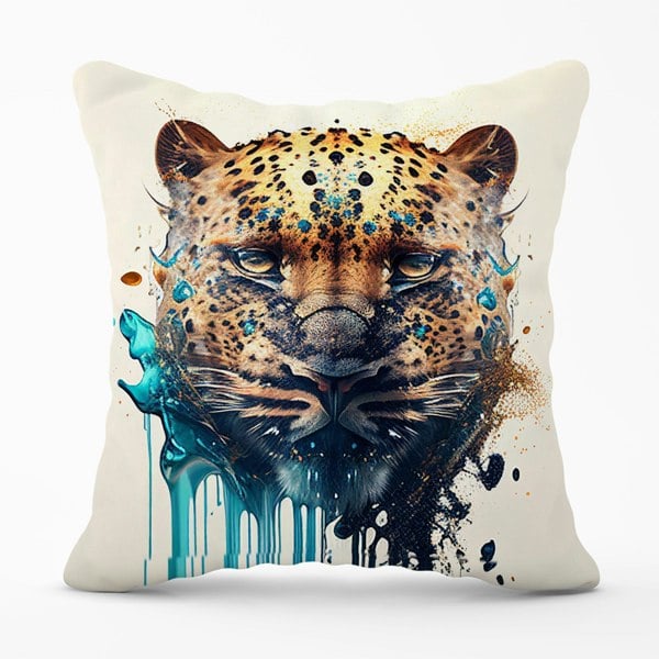 Warren Reed Leapoard Face Splashart On Light Background Cushions