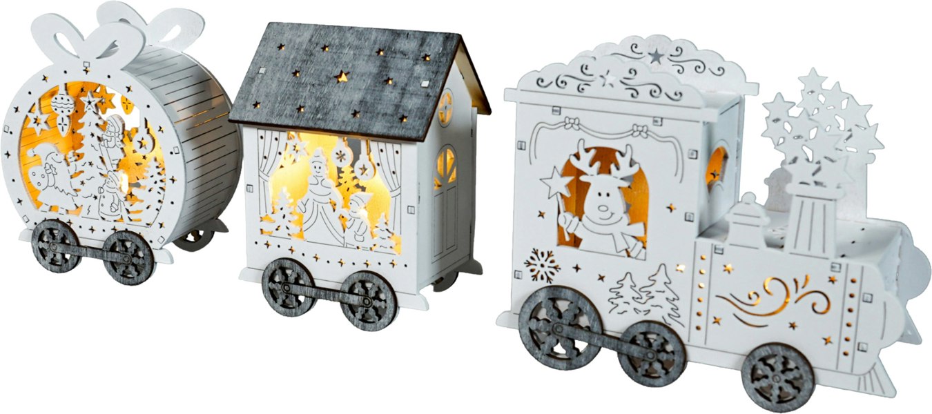 Xmas Haus Festive LED Wooden Train