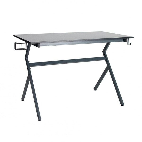 Neo Grey Ergonomic Computer Gaming Office Desk with Headphone Hook