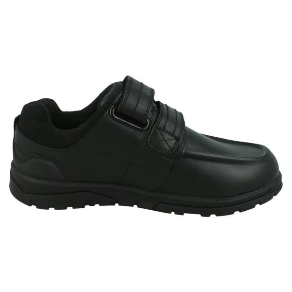Spot On Boys Double Strap Black Leather School Shoes N1153