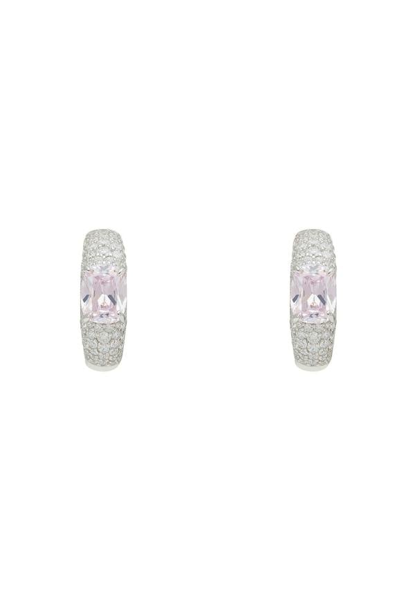 Latelita Rosalie Hoop Earrings Morganite Silver