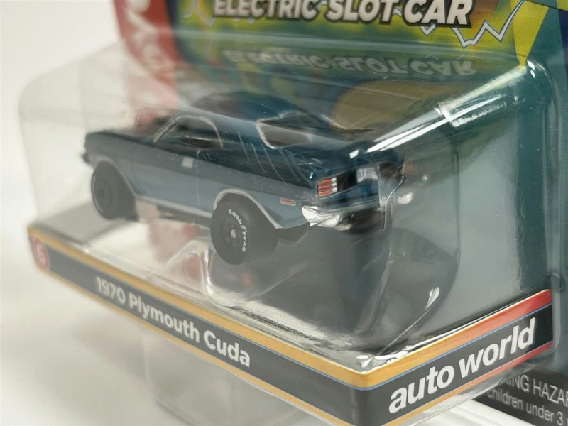 Auto World Slot Cars 1970 Plymouth Cuda Blue Thunderjet Ultra G HO Slot Car SC377-6